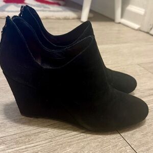 Via Spiga Black Wedge Ankle Boots
